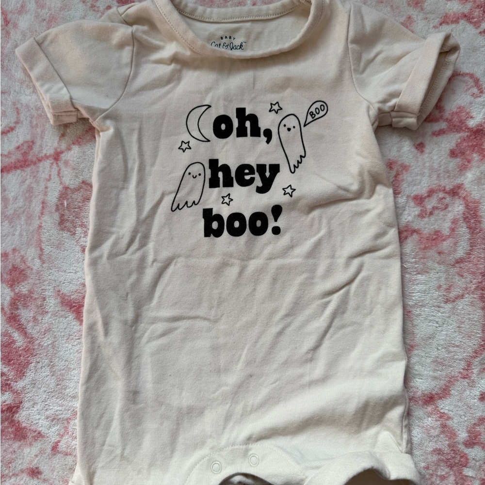 Cat & Jack Cream Baby Onesie with Ghost Design